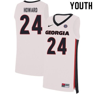 Youth Rodney Howard White UGA Bulldogs #24 High School Jersey