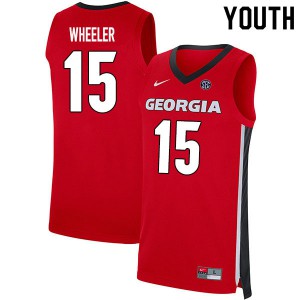 Youth Sahvir Wheeler Red UGA Bulldogs #15 Stitched Jerseys