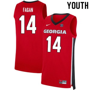 Youth Tye Fagan Red Georgia Bulldogs #14 College Jerseys