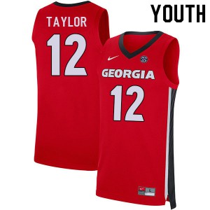 Youth Josh Taylor Red University of Georgia #12 NCAA Jerseys