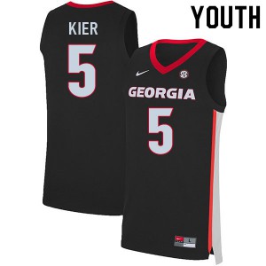 Youth Justin Kier Black University of Georgia #5 Player Jerseys