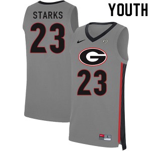 Youth Mikal Starks Gray UGA Bulldogs #23 Basketball Jerseys