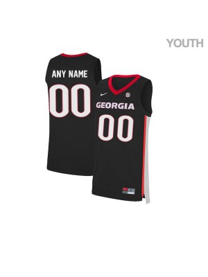 Youth Custom Black Georgia #00 Basketball Jersey