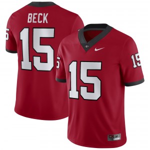 Mens Carson Beck Red Georgia #15 NCAA Jersey