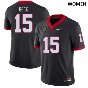 Women's Carson Beck Black UGA Bulldogs #15 Embroideryhed Jersey