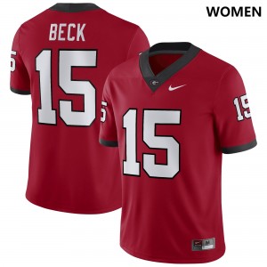 Womens Carson Beck Red UGA Bulldogs #15 Stitch Jersey